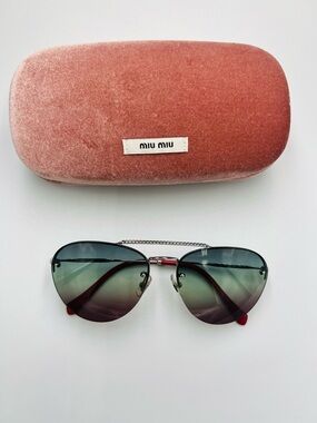 Miu Miu Gradient Aviator Sunglasses EUC